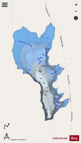 Daniels Reservoir depth contour Map - i-Boating App - Streets