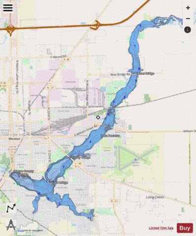 Lake Decatur depth contour Map - i-Boating App - Streets