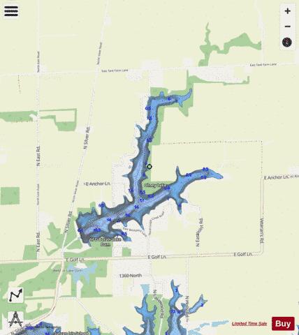 Borah Lake depth contour Map - i-Boating App - Streets