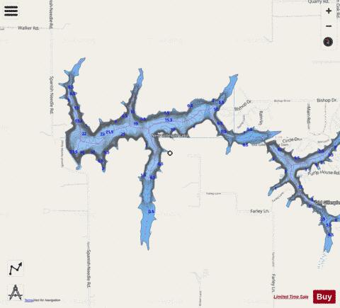 Gillespie New City Lake depth contour Map - i-Boating App - Streets