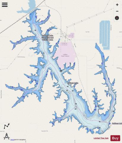Lake Coffeen depth contour Map - i-Boating App - Streets