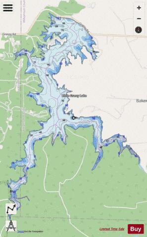 Little Grassy Lake depth contour Map - i-Boating App - Streets