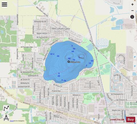 Mccullom Lake depth contour Map - i-Boating App - Streets