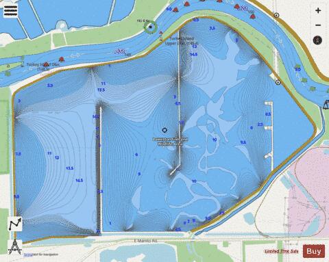 Powerton Lake depth contour Map - i-Boating App - Streets