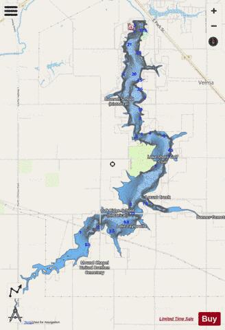 Taylorville Lake depth contour Map - i-Boating App - Streets