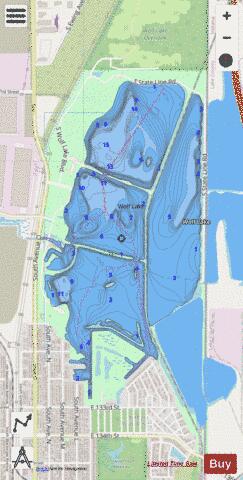 Wold Lake depth contour Map - i-Boating App - Streets