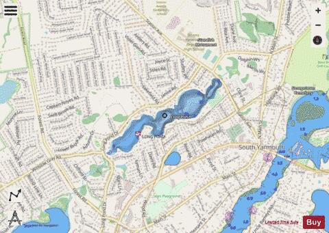 Long Pond A depth contour Map - i-Boating App - Streets