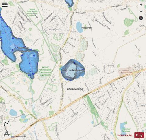 Lovells Pond depth contour Map - i-Boating App - Streets