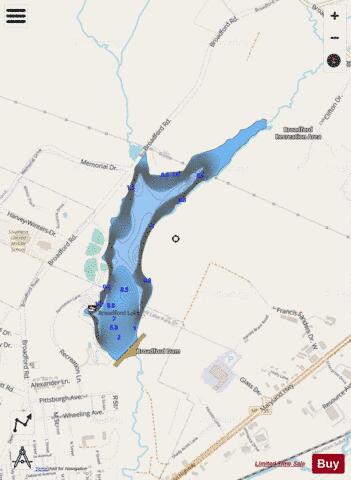 Broadford Lake depth contour Map - i-Boating App - Streets
