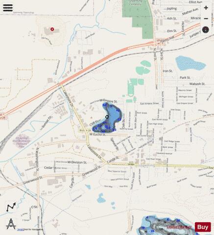 Bancroft Lake depth contour Map - i-Boating App - Streets