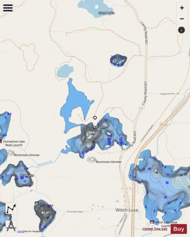 Bat Lake ,Marquette depth contour Map - i-Boating App - Streets