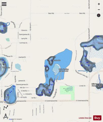 Black Lake ,Ogemaw depth contour Map - i-Boating App - Streets
