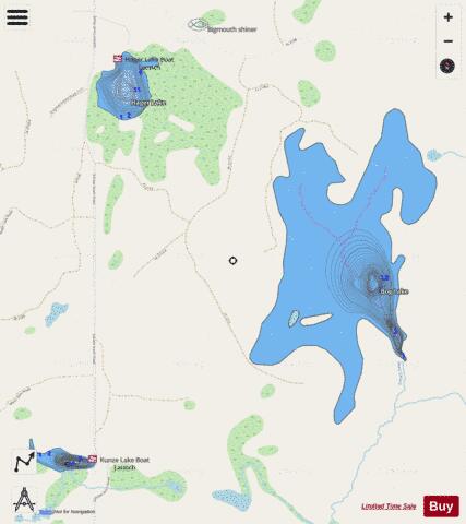 Bog + Hagar + Kunzie Lake depth contour Map - i-Boating App - Streets