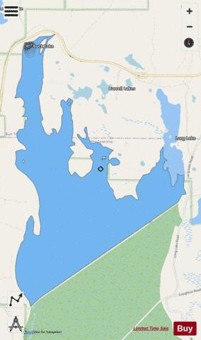 Buck Lake ,Alger depth contour Map - i-Boating App - Streets