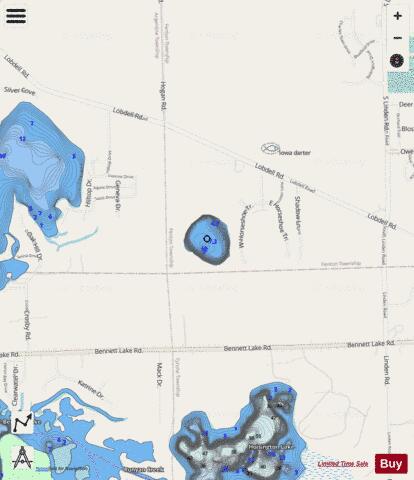 Buckbee Lake ,Genesee depth contour Map - i-Boating App - Streets