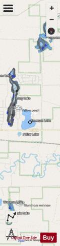 Gooseneck, Long + Casin Lakes depth contour Map - i-Boating App - Streets