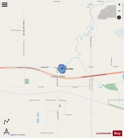 Cedar Lake ,Schoolcraft depth contour Map - i-Boating App - Streets