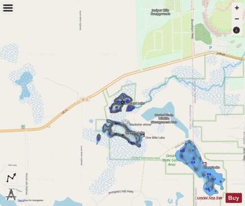 Cleveland Lake ,Lenawee depth contour Map - i-Boating App - Streets