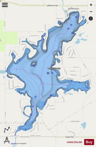 Columbia Lake depth contour Map - i-Boating App - Streets