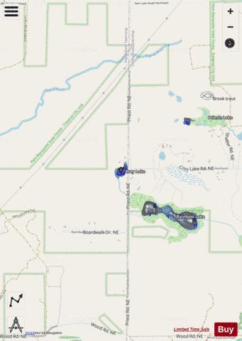 Croy Lake ,Kalkaska depth contour Map - i-Boating App - Streets