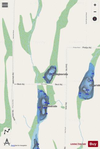 Cunningham Lake ,Charlevoix depth contour Map - i-Boating App - Streets