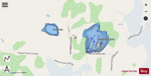 Ebony Lake depth contour Map - i-Boating App - Streets