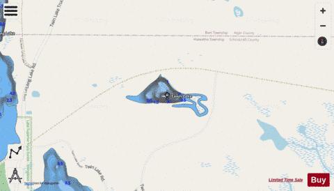 Fawn Lake ,Schoolcraft depth contour Map - i-Boating App - Streets