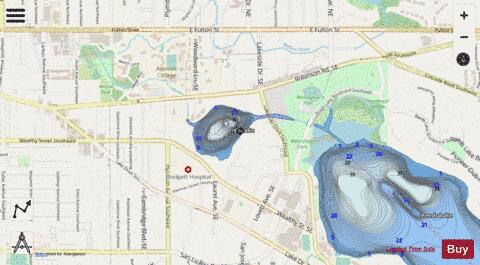 Fisk Lake depth contour Map - i-Boating App - Streets