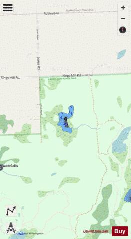 Fox Lake ,Lapeer depth contour Map - i-Boating App - Streets