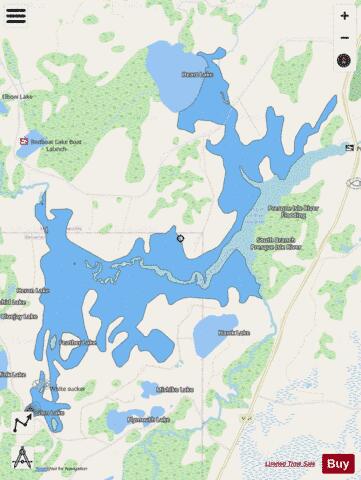 Glen Lake ,Gogebic depth contour Map - i-Boating App - Streets