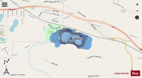 Hanbury Lake ,Dickinson depth contour Map - i-Boating App - Streets