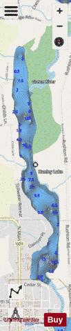 Hanley Lake ,Antrim depth contour Map - i-Boating App - Streets