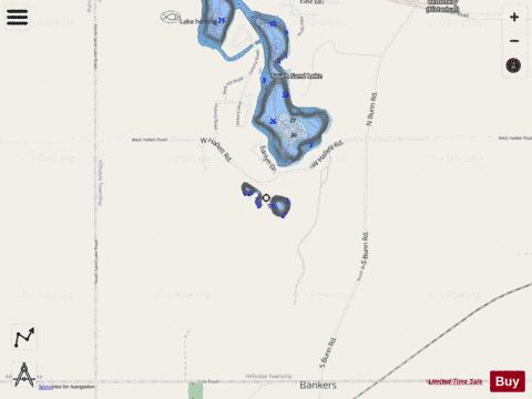 Horseshoe Lake ,Hillsdale depth contour Map - i-Boating App - Streets