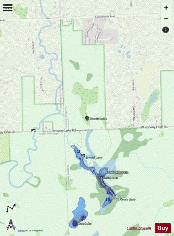 Hortin Lake Lapeer depth contour Map - i-Boating App - Streets