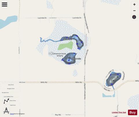 Indian Lake Ogemaw depth contour Map - i-Boating App - Streets