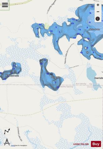Ionia Lake ,Alger depth contour Map - i-Boating App - Streets