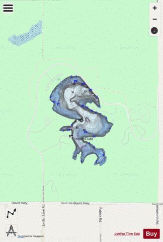 Ionia Lake depth contour Map - i-Boating App - Streets