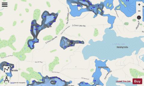 Jane Lake Gogebic depth contour Map - i-Boating App - Streets