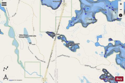 Kimball Lake Schoolcraft depth contour Map - i-Boating App - Streets