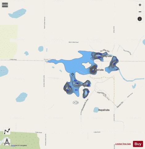 Kimes Lake ,Newaygo depth contour Map - i-Boating App - Streets