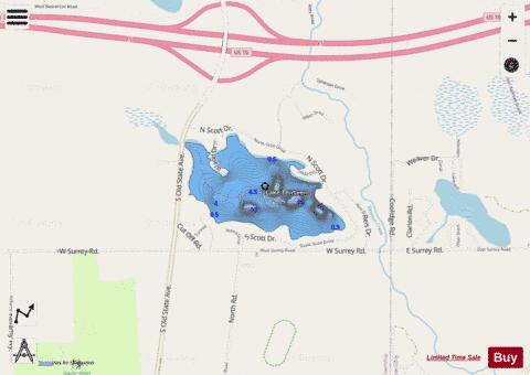 Lake Thirteen ,Clare depth contour Map - i-Boating App - Streets