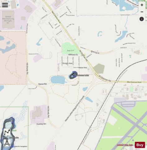 Lawrence Lake Calhoun depth contour Map - i-Boating App - Streets