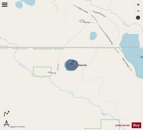 Little Kates (Oscar) Lake Dickinson depth contour Map - i-Boating App - Streets