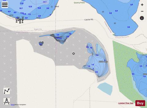 Little Lake Presqueisle depth contour Map - i-Boating App - Streets