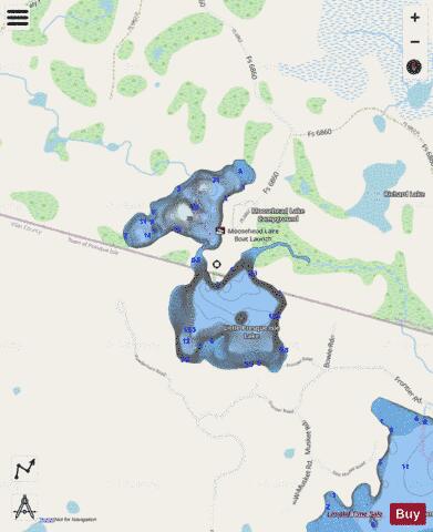 Little Presque Isle Lake ,Gogebic depth contour Map - i-Boating App - Streets