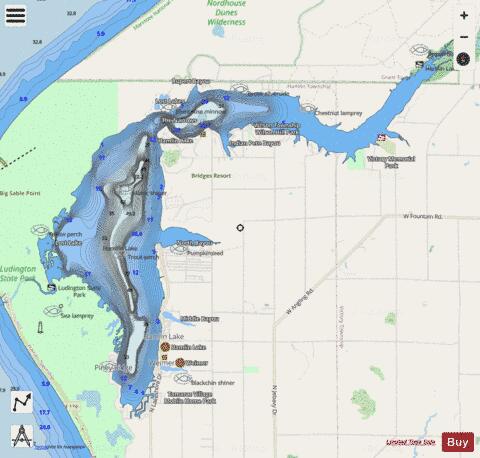 Hamline Lake depth contour Map - i-Boating App - Streets