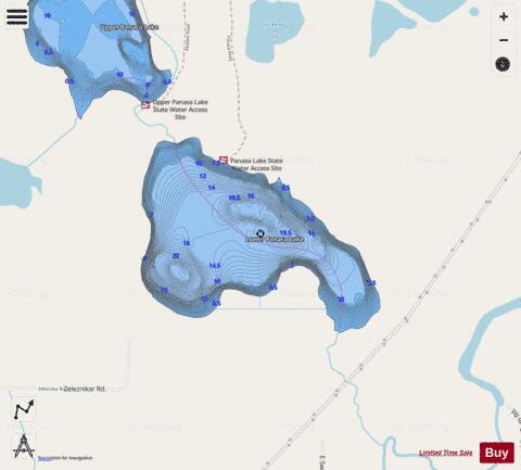 Lower Panaca Lake depth contour Map - i-Boating App - Streets