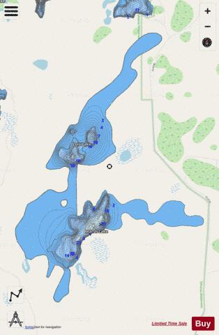 Marsh Lake ,Gogebic depth contour Map - i-Boating App - Streets