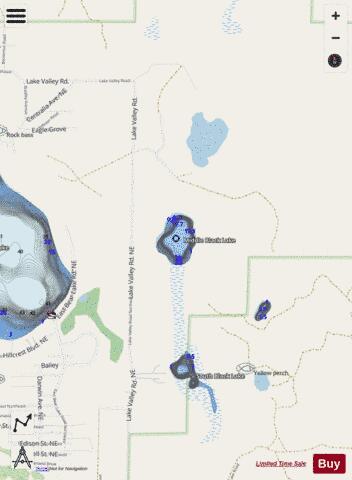 Middle Black Lake Kalkaska depth contour Map - i-Boating App - Streets