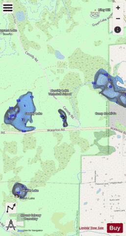 Mirror Lake Washtenaw depth contour Map - i-Boating App - Streets